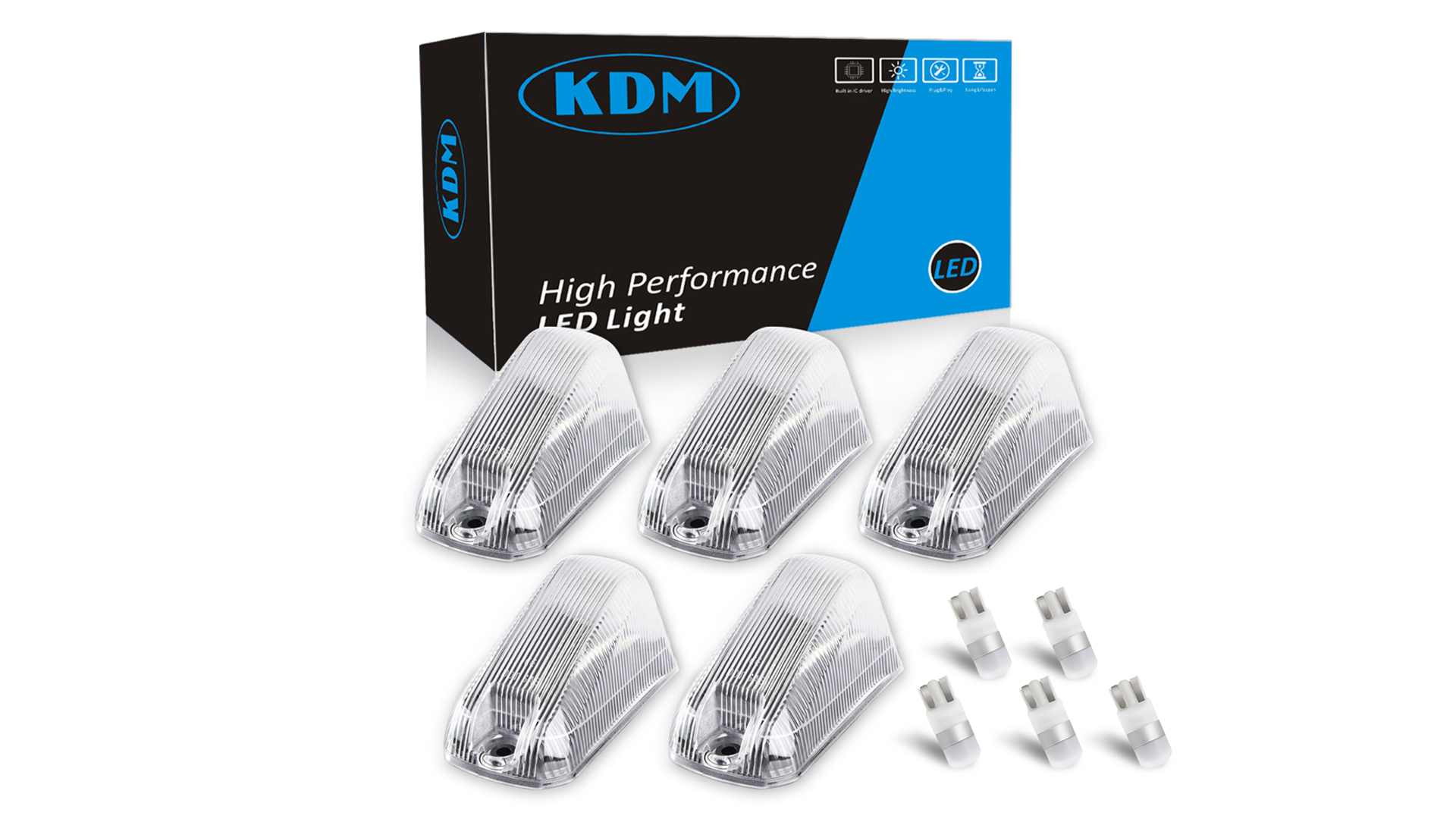 Amazon.com: KDM Clear Lens Housing with White Led Bulb Cab Roof